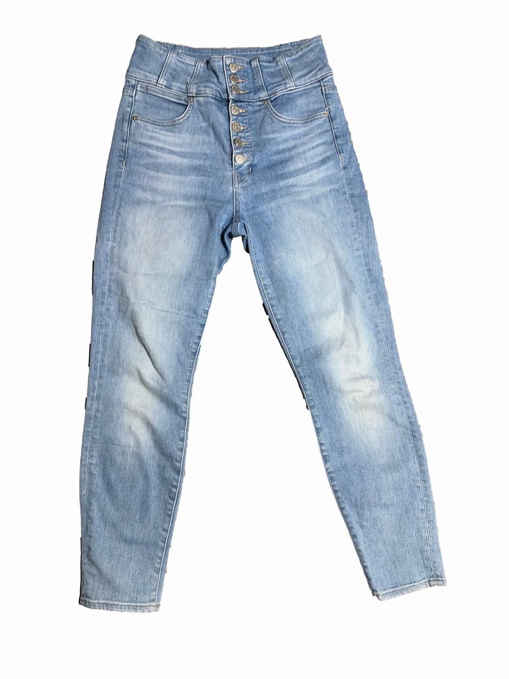 Veronica Beard Katherine Corset High Rise Button Fly Jeans Size 27 Light Wash - Picture 2 of 6